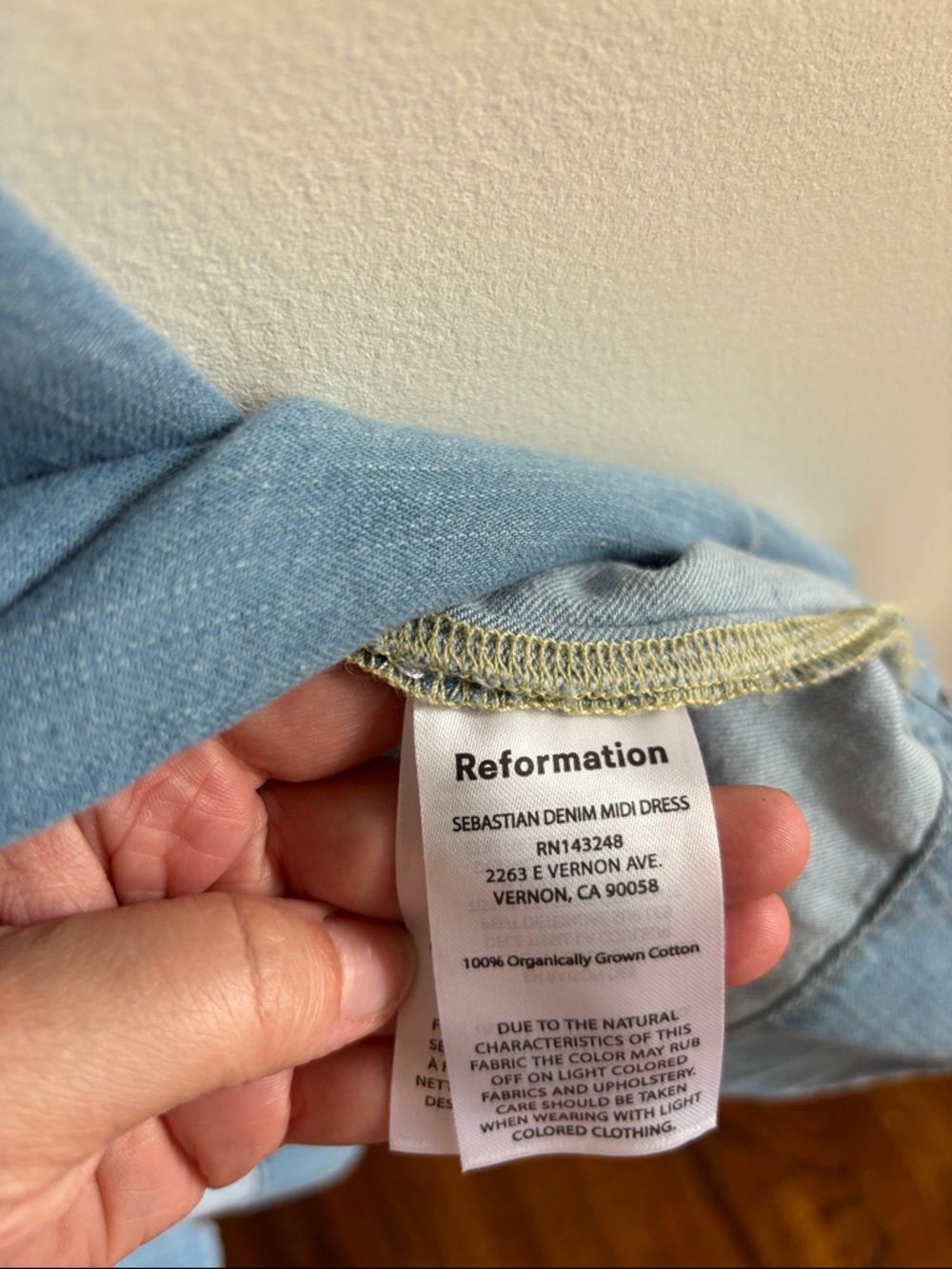 NWT Reformation • Sebsatien Denim Midi Dress - Picture 4 of 7